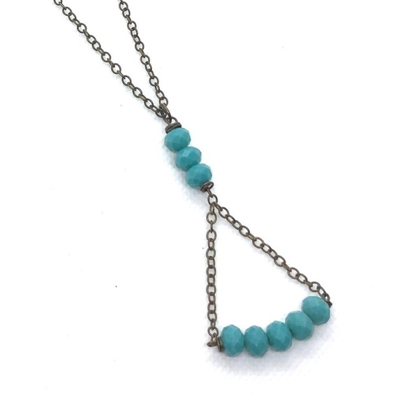 Vintage Boho Feel Turquoise Beaded Y Necklace - Picture 2 of 5